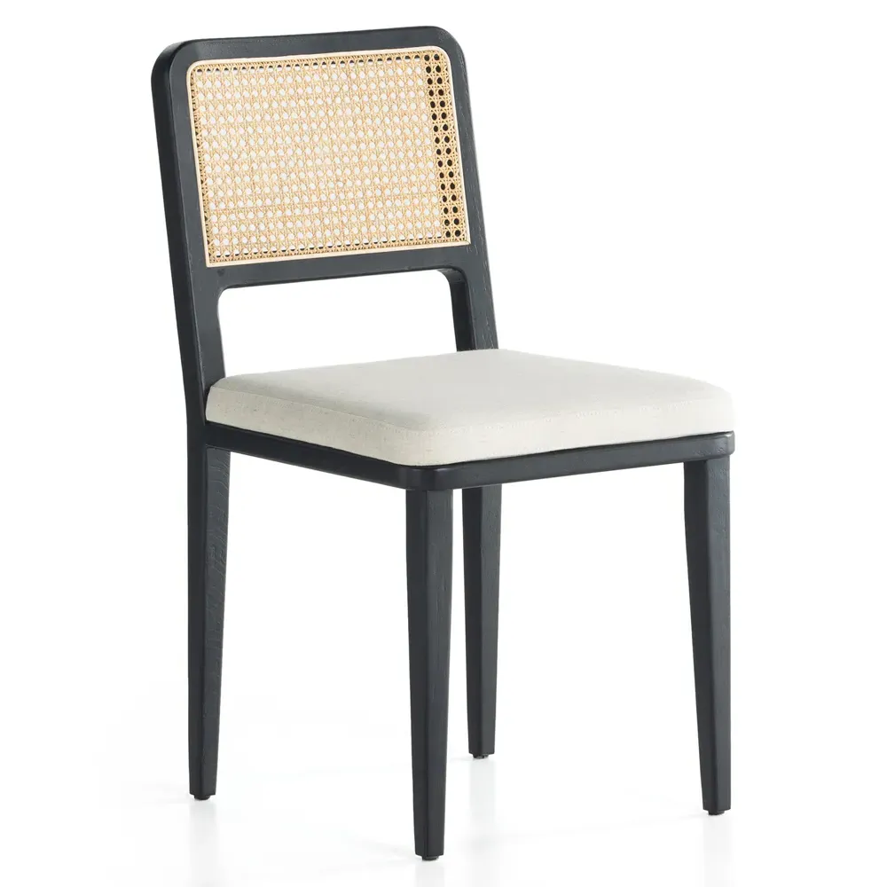 Vin Upholstered Dining Chair - Black, Beech Wood