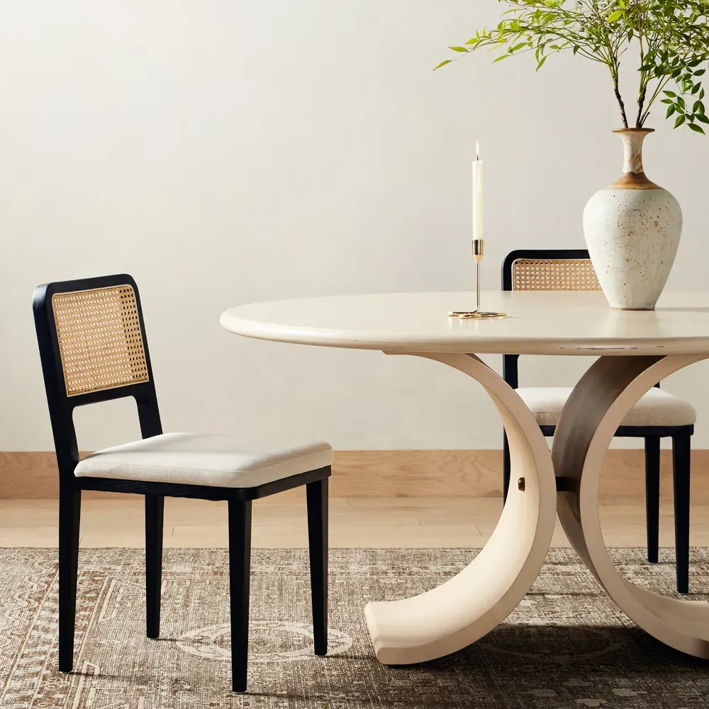 Vin Upholstered Dining Chair - Black, Beech Wood