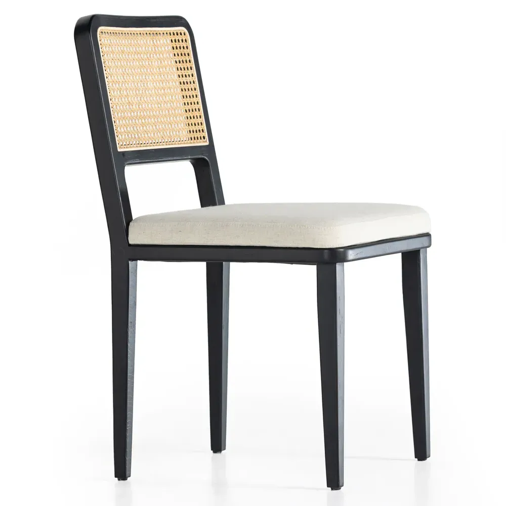 Vin Upholstered Dining Chair - Black, Beech Wood