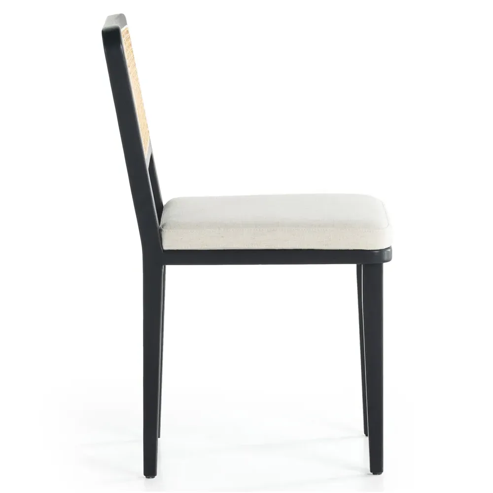 Vin Upholstered Dining Chair - Black, Beech Wood