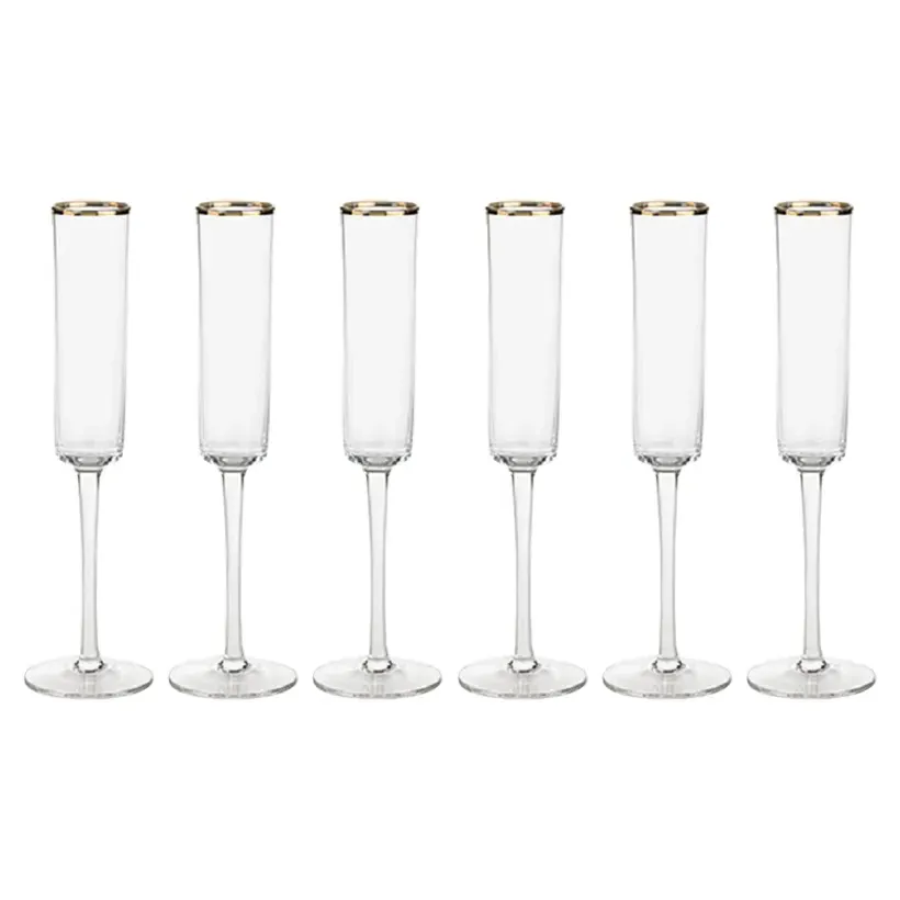 Vince Champagne Flutes Set of 6 - Clear, Glass
