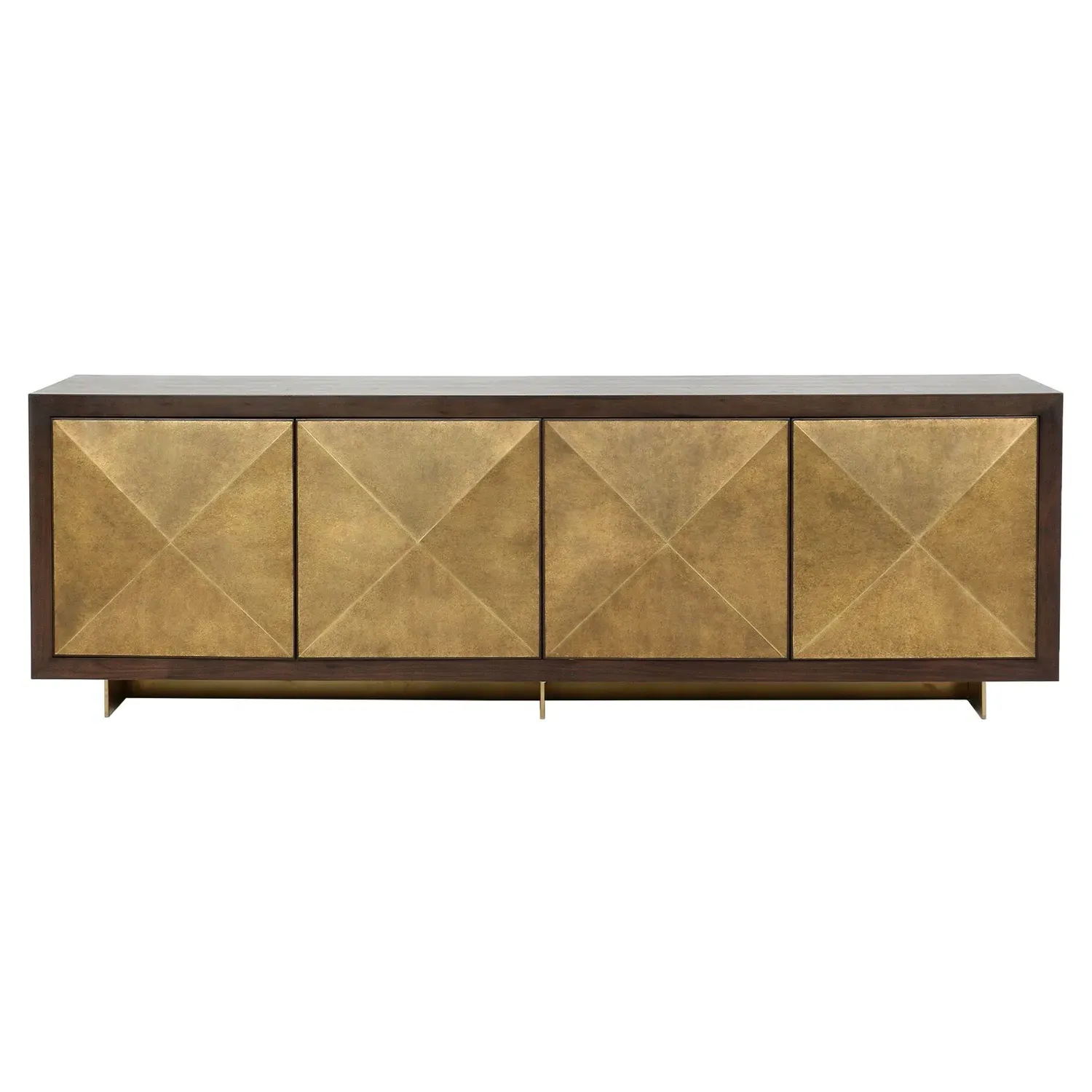 Vince Sideboard with Faceted Panels - Antique Gold, Walnut image