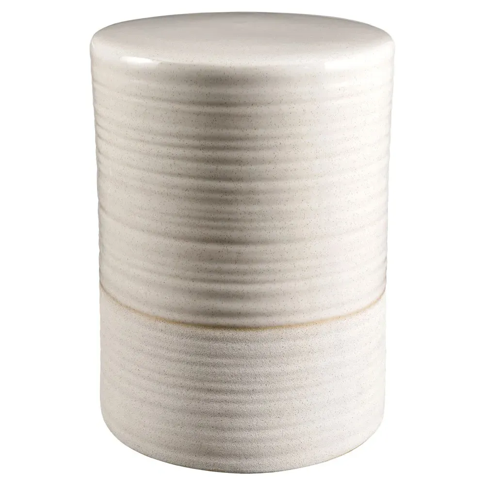 Vincent Garden Stool - Cream, Glazed Ceramic