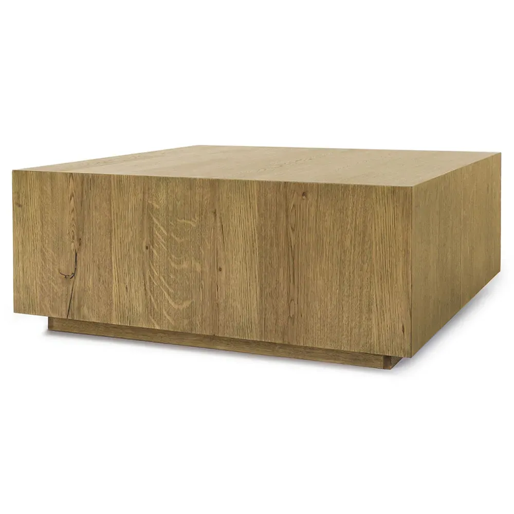 Vincent Square Block Coffee Table - Light Brown, Oak