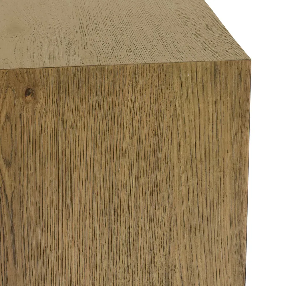 Vincent Square Block Coffee Table - Light Brown, Oak