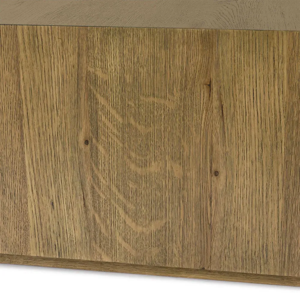 Vincent Square Block Coffee Table - Light Brown, Oak