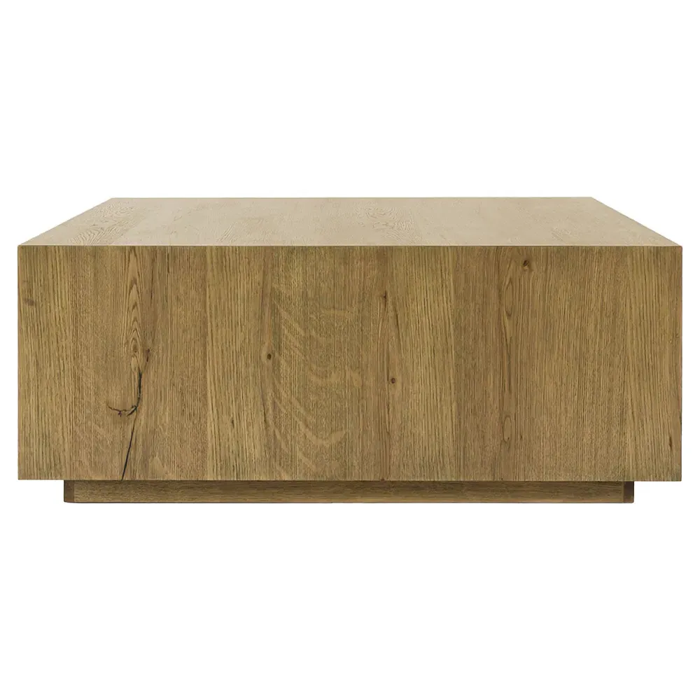 Vincent Square Block Coffee Table - Light Brown, Oak