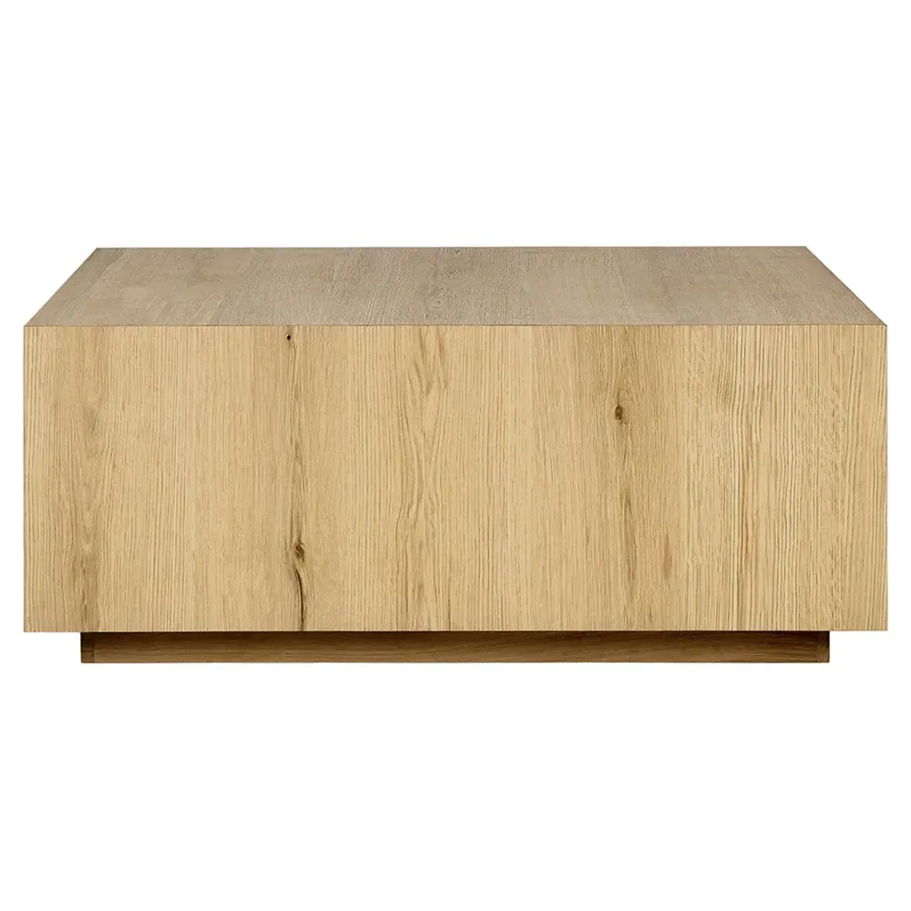 Vincent Square Block Coffee Table - Natural Brown, Oak