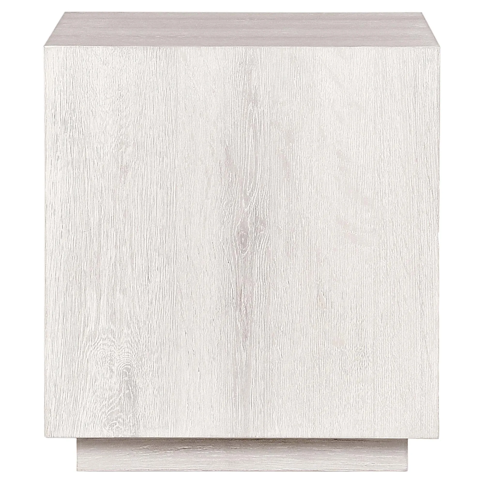 Vincent Square Block End Table - Milk White, Oak image