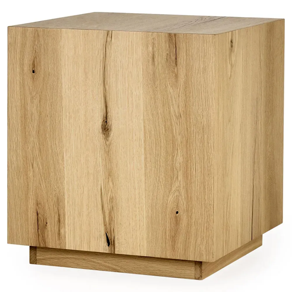 Vincent Square Block End Table - Natural Brown, Oak