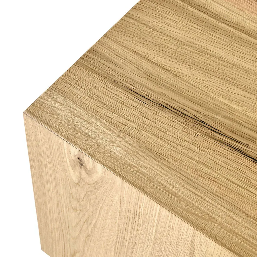 Vincent Square Block End Table - Natural Brown, Oak