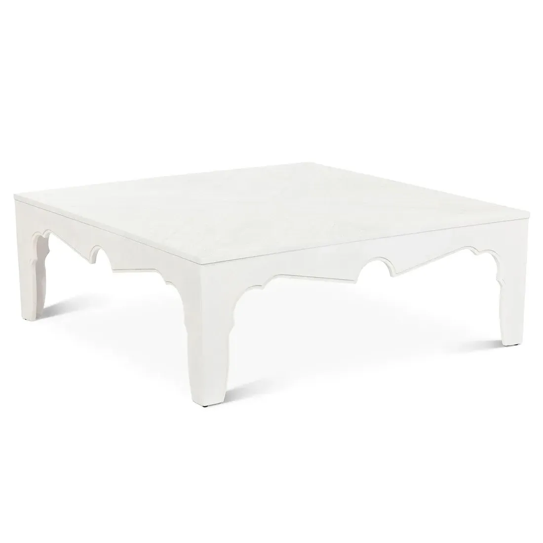 Vincent Square Coffee Table - Whitewash, Acacia Wood