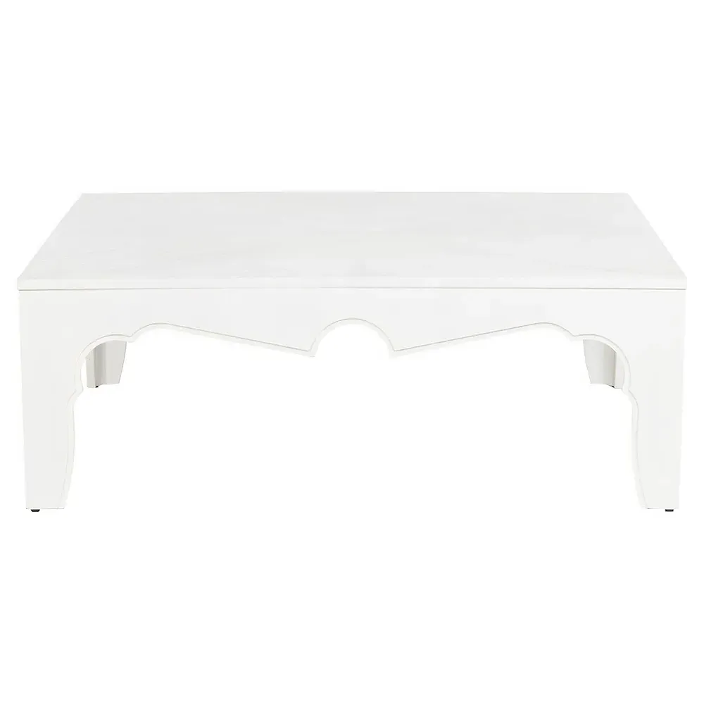 Vincent Square Coffee Table - Whitewash, Acacia Wood