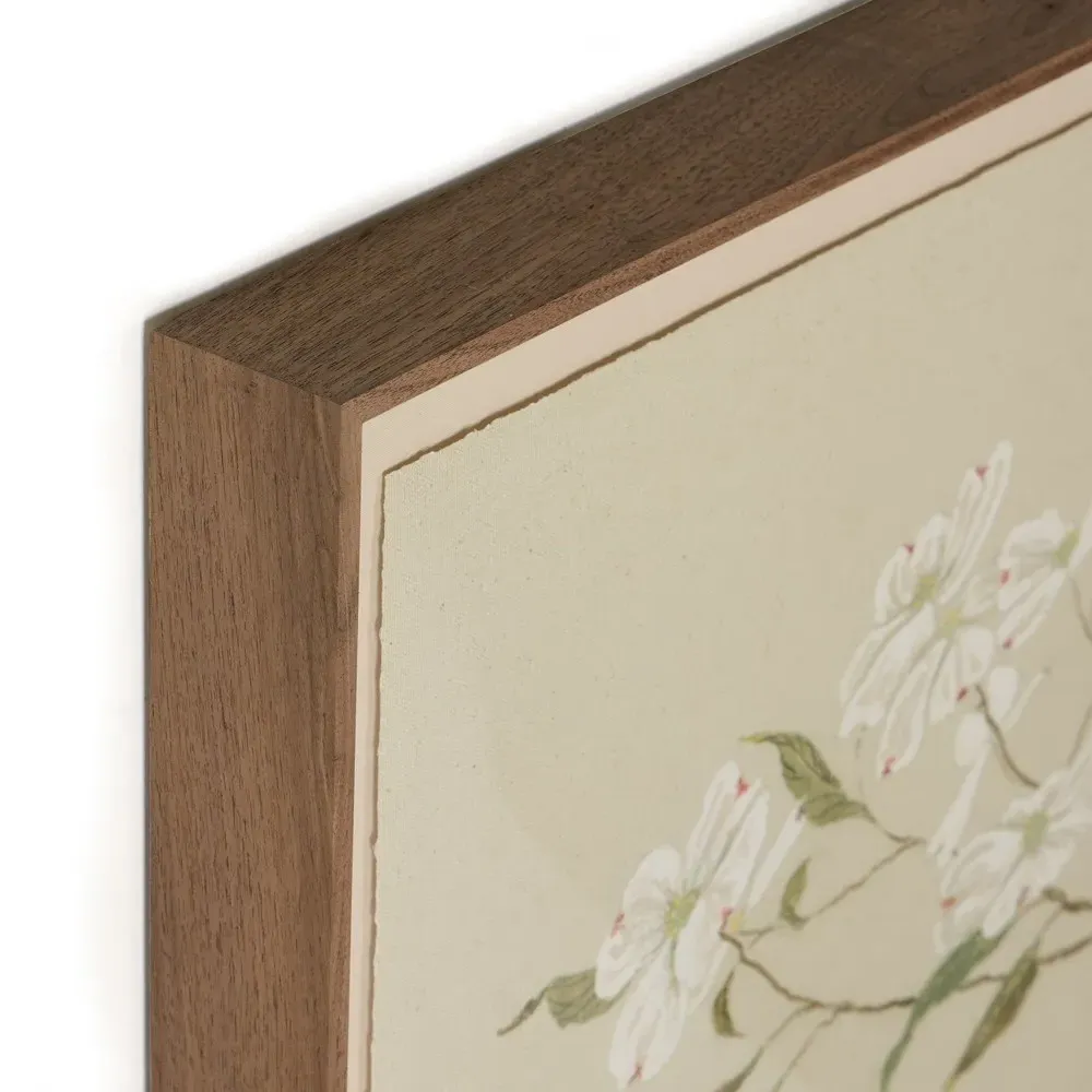 Vionna Floral Chinoiserie Wall Art - Cream, Walnut