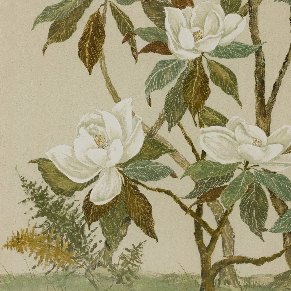 Vionna Floral Chinoiserie Wall Art - Cream, Walnut