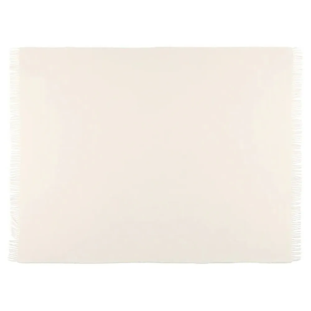 Virdis Throw Blanket - Cream, Wool