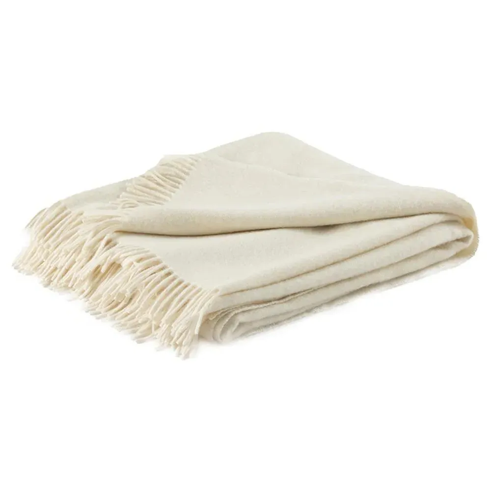 Virdis Throw Blanket - Cream, Wool image