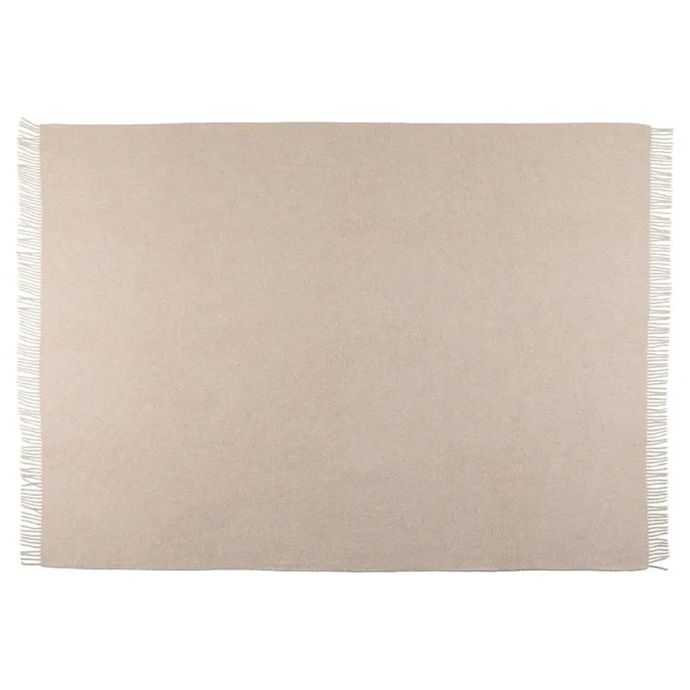 Virdis Throw Blanket - Light Brown, Wool