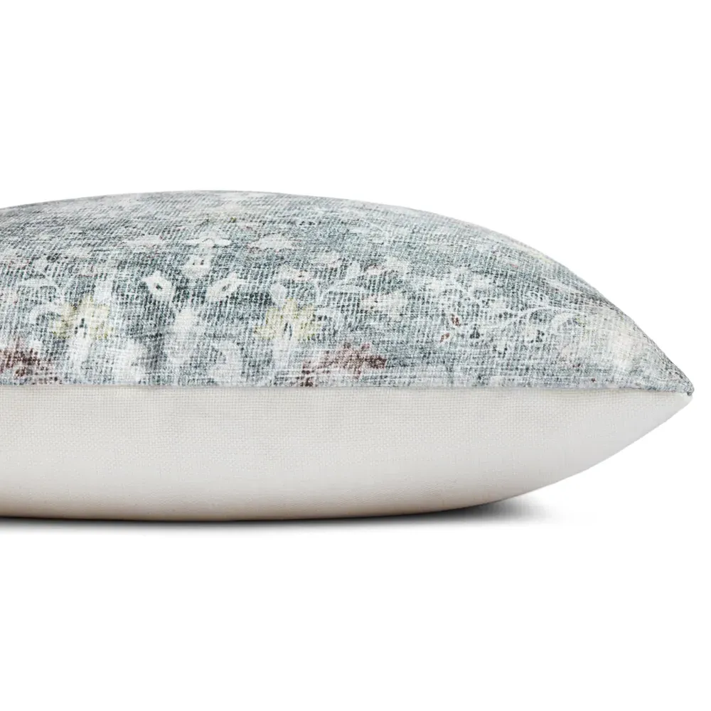 Virginia 18x18 Floral Throw Pillow - Grey, Polyester