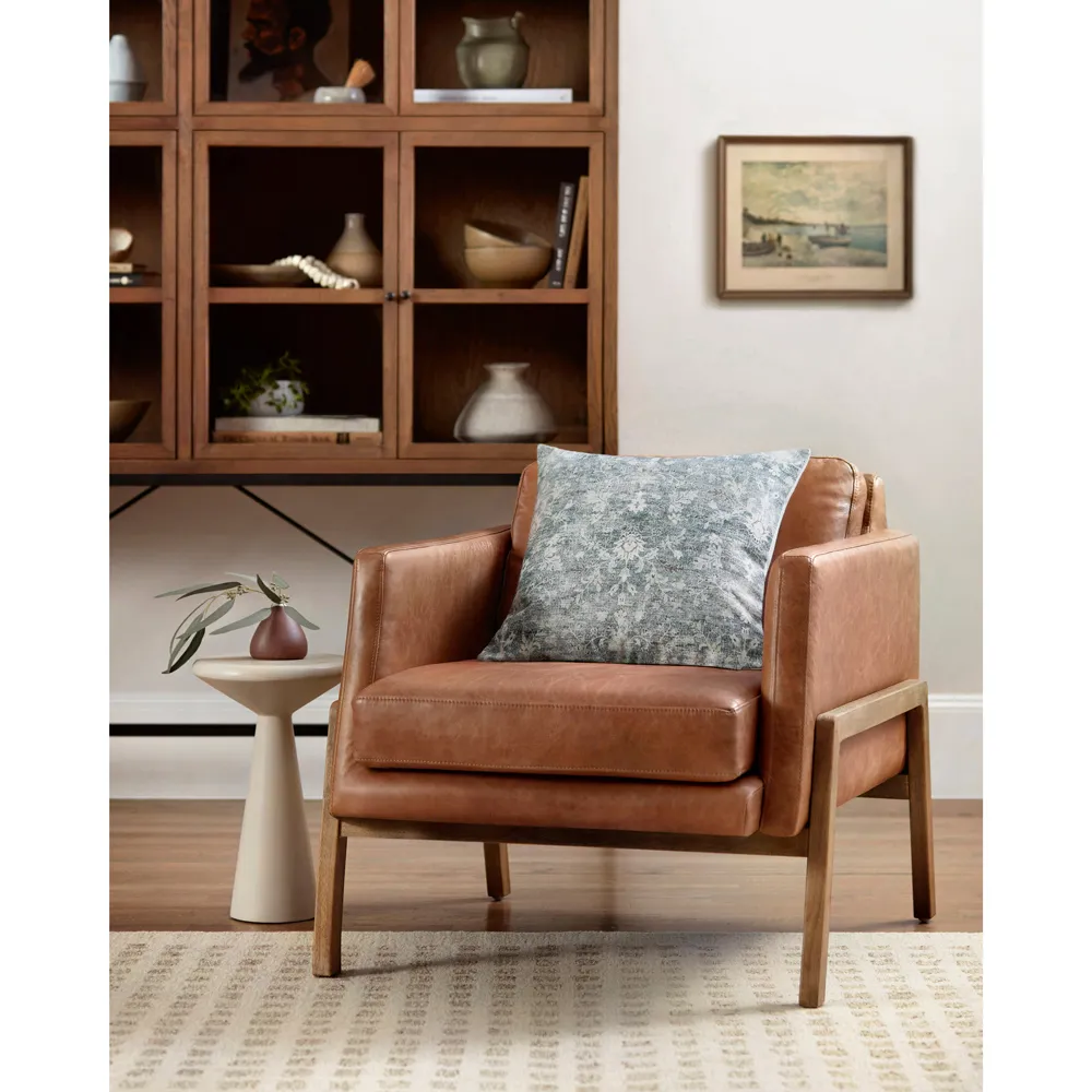 Virginia 18x18 Floral Throw Pillow - Grey, Polyester