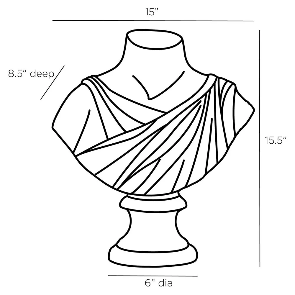 Virtue Bust Sculpture - White, Ricestone