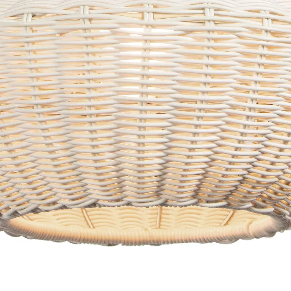 Vista Pear-Shaped Outdoor Chandelier - White, Woven Plastic
