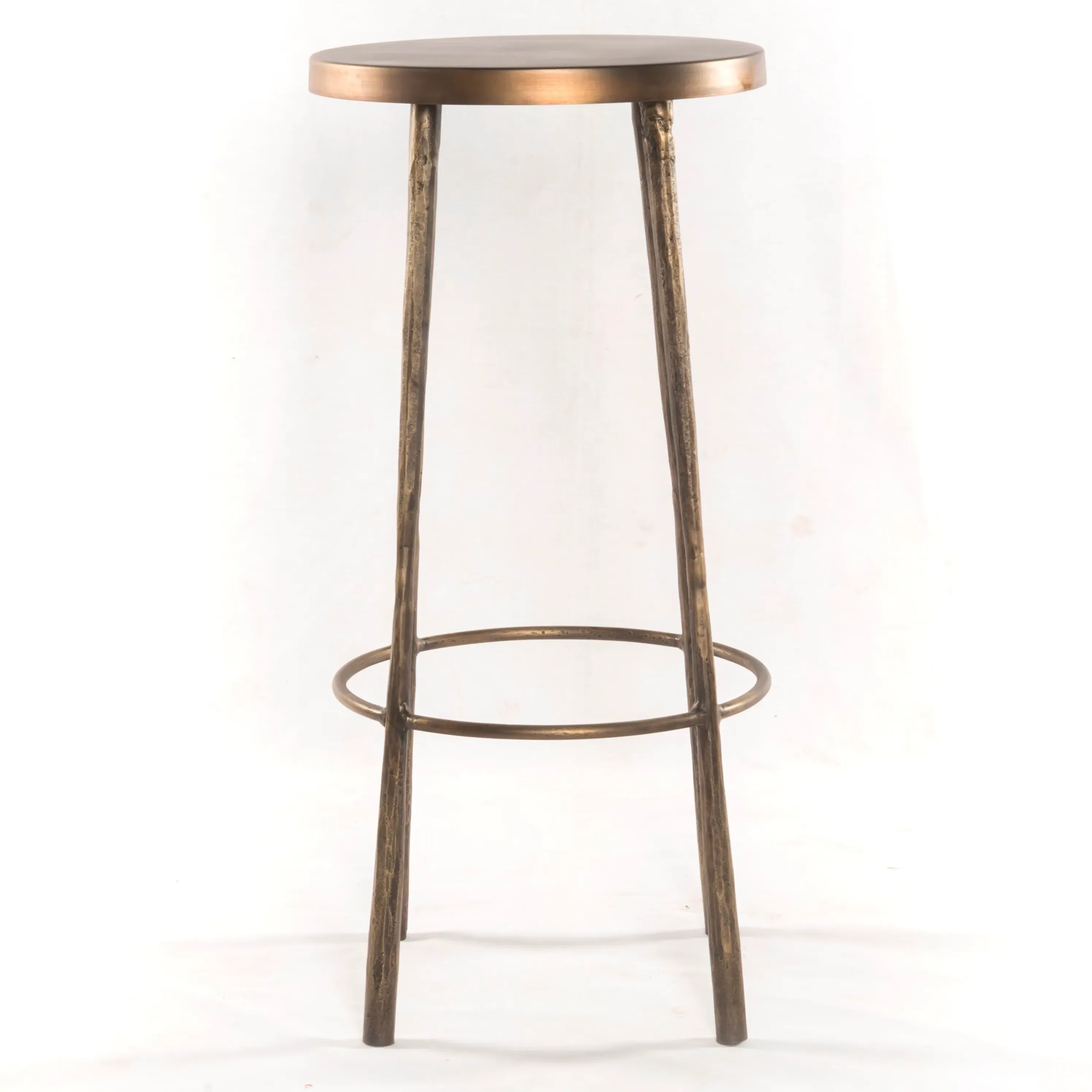 Vito Round Bar Stool - Brass, Iron