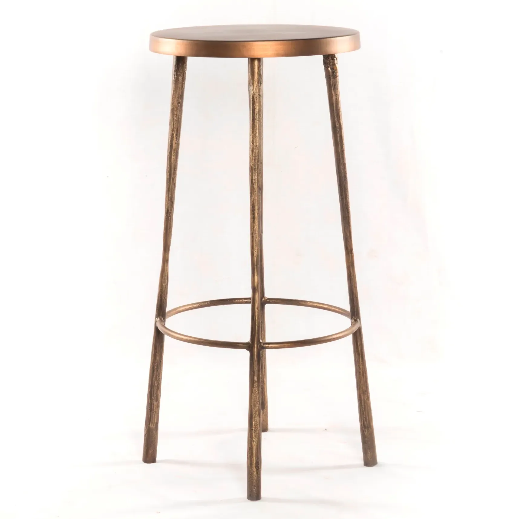 Vito Round Bar Stool - Brass, Iron