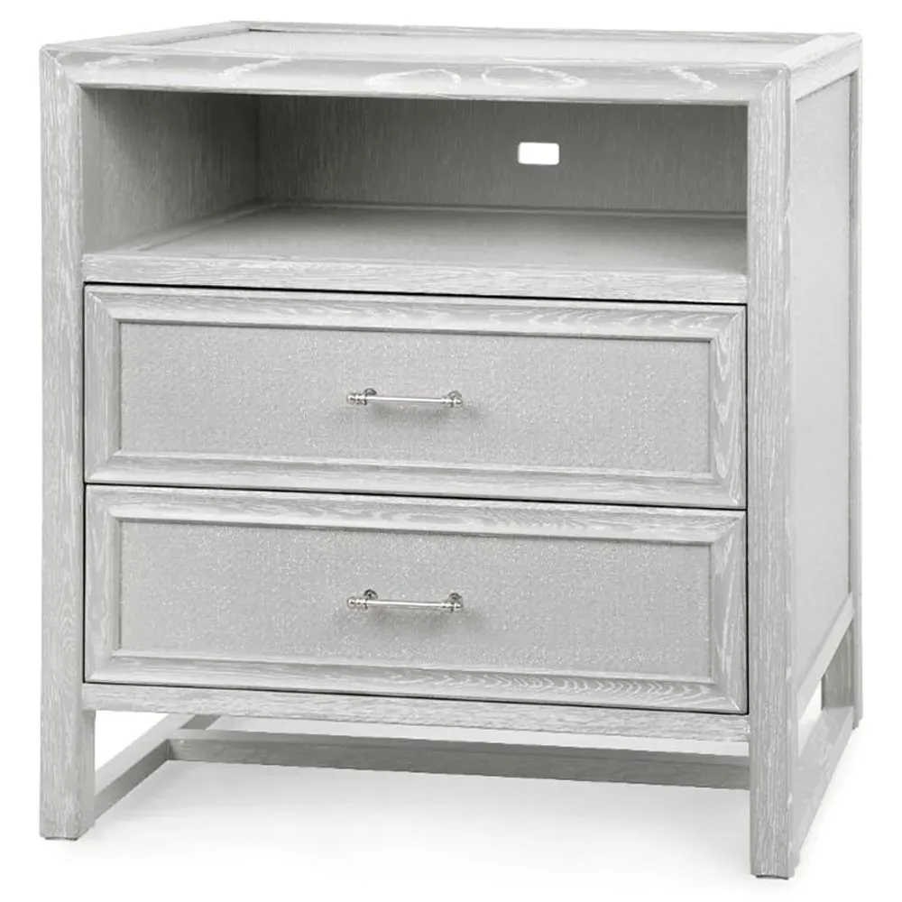 Vivian 2 Drawer Nightstand - Grey, Oak