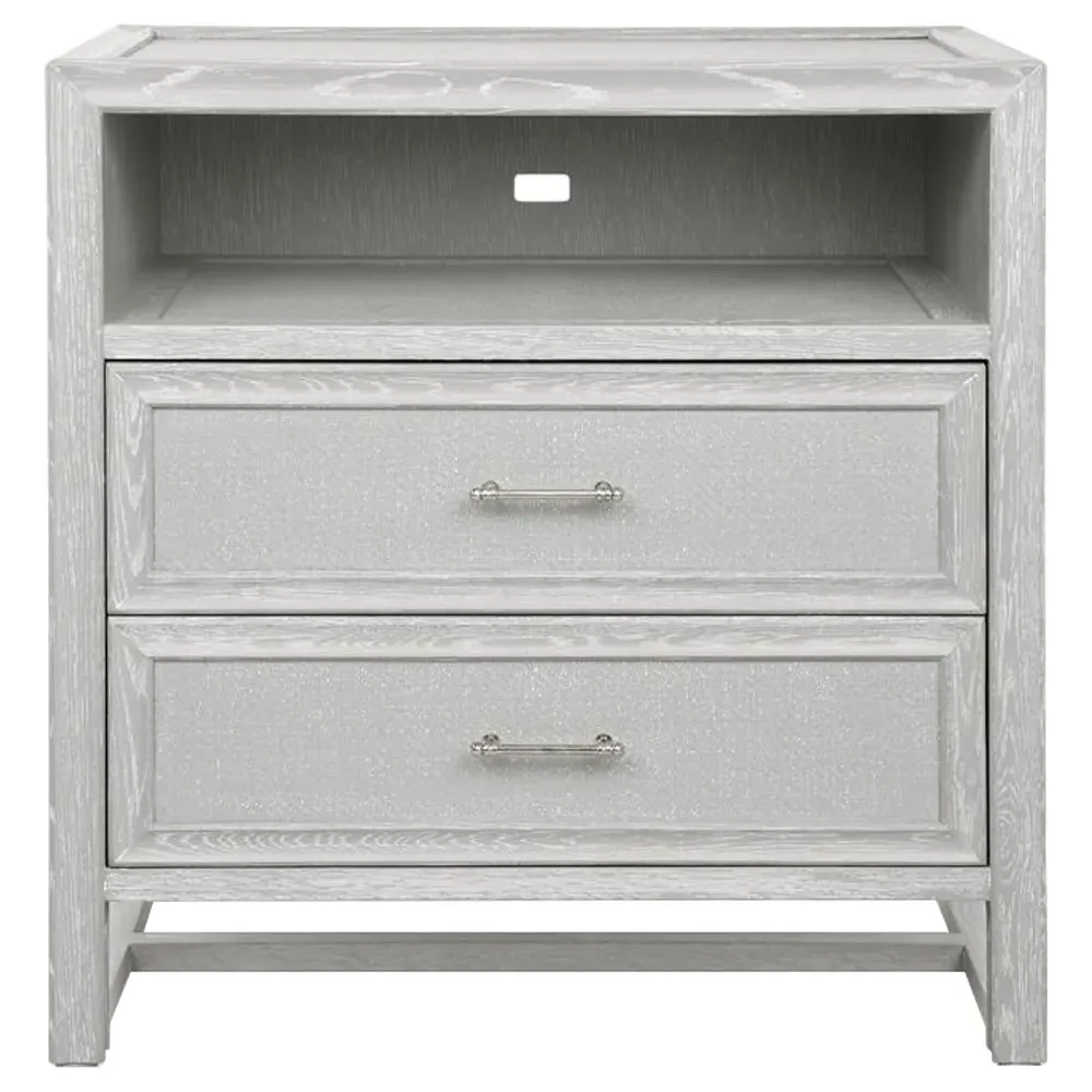 Vivian 2 Drawer Nightstand - Grey, Oak