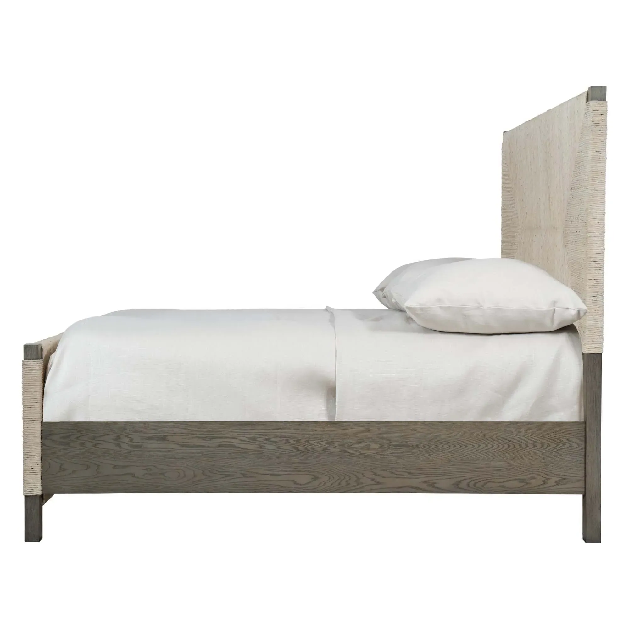 Vivian King Size Bed Frame - Grey, Woven Abaca