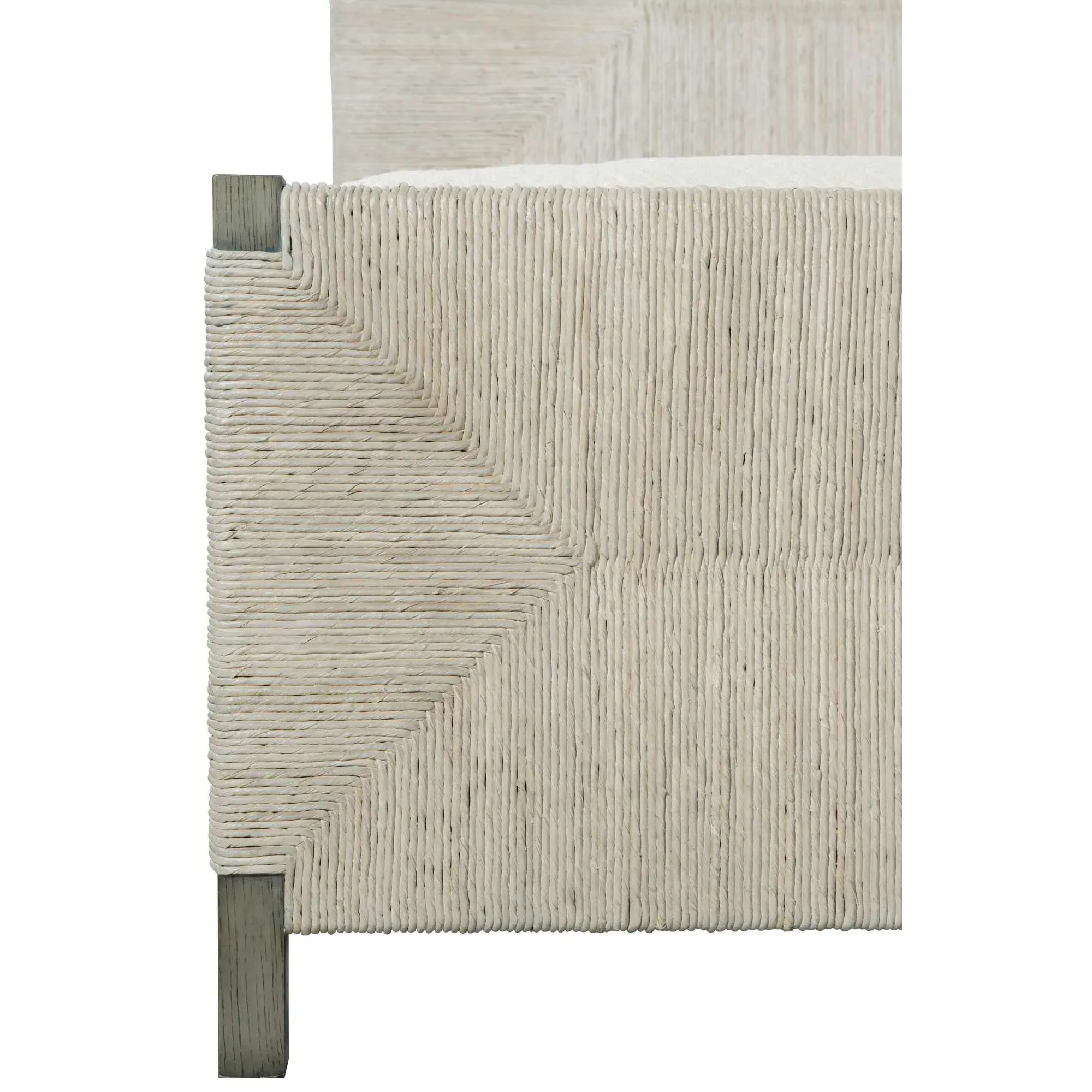 Vivian King Size Bed Frame - Grey, Woven Abaca