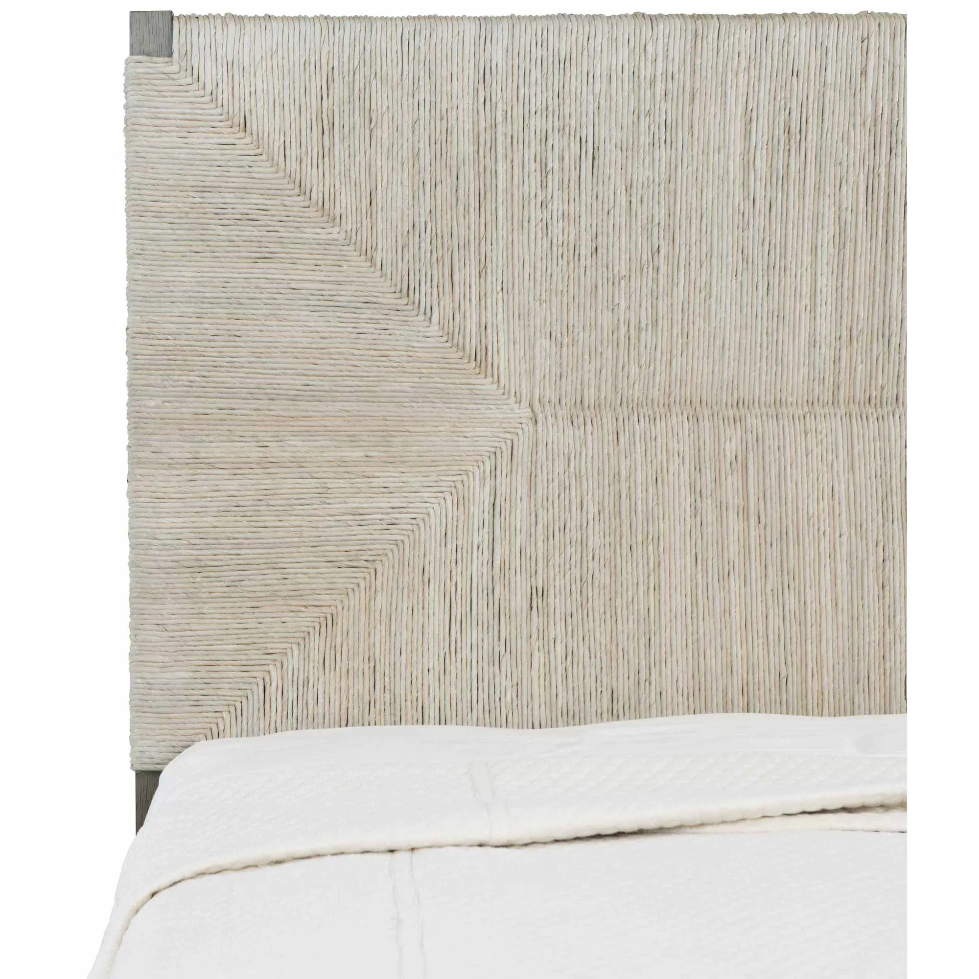 Vivian Queen Size Bed Frame - Grey, Woven Abaca