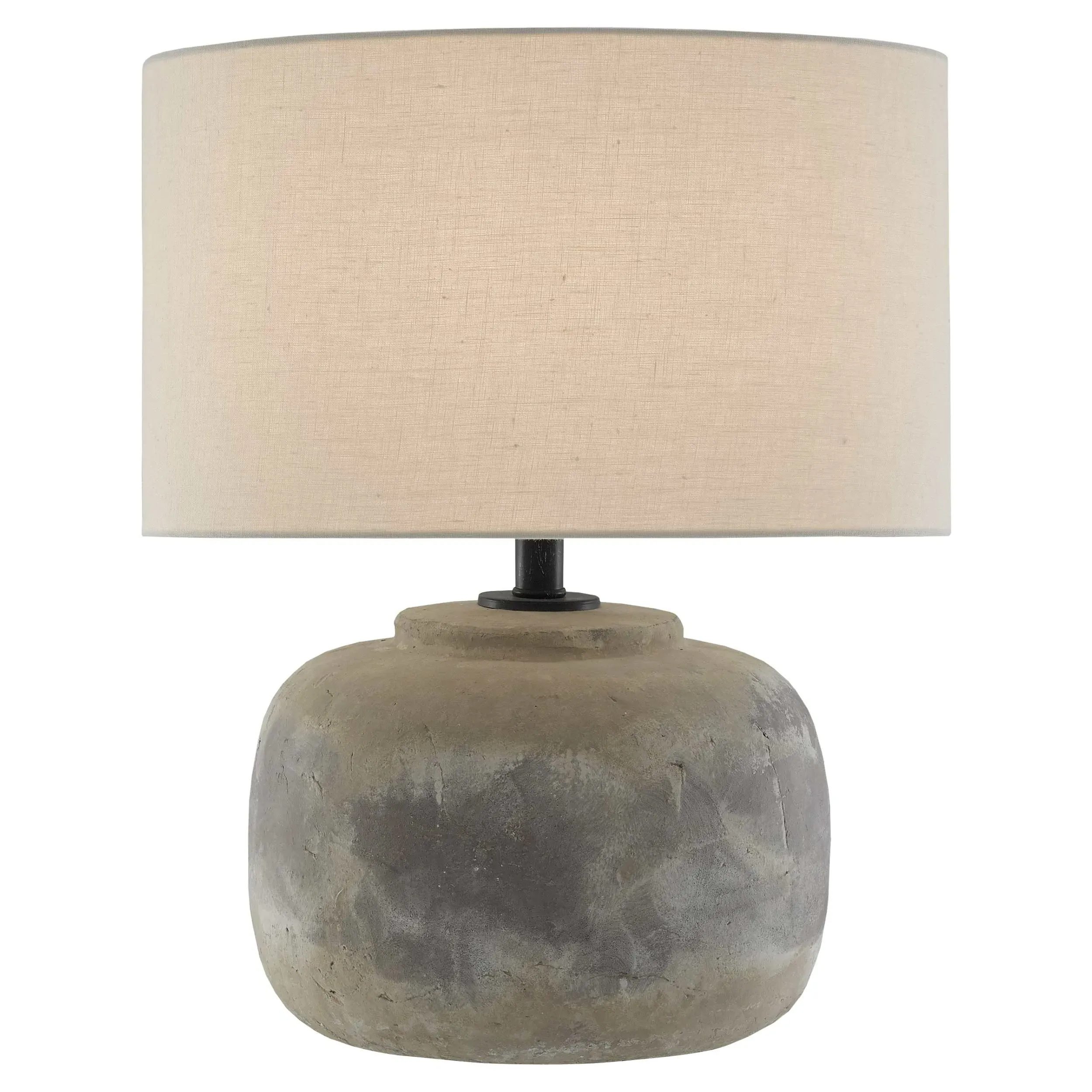Vivian Round Table Lamp - Beige, Concrete