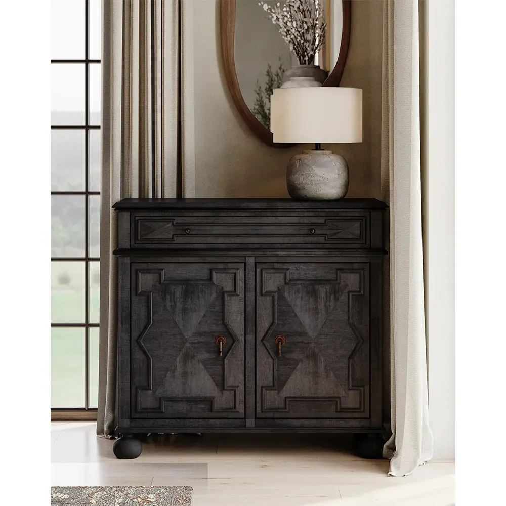 Vivian Round Table Lamp - Beige, Concrete