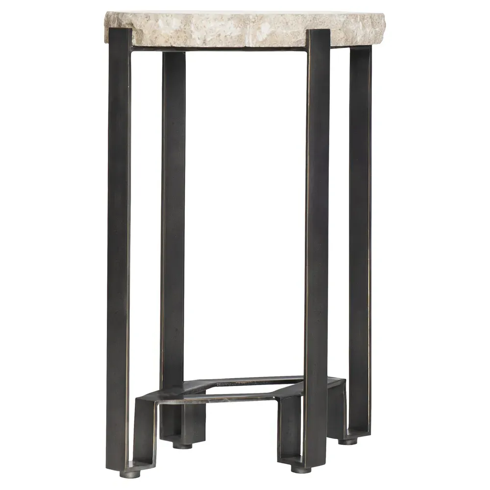 Vivian Side Table - Beige, Travertine Stone