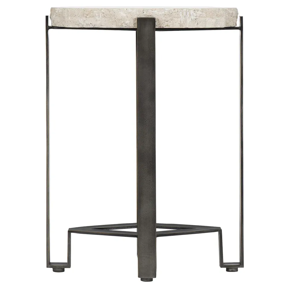 Vivian Side Table - Beige, Travertine Stone