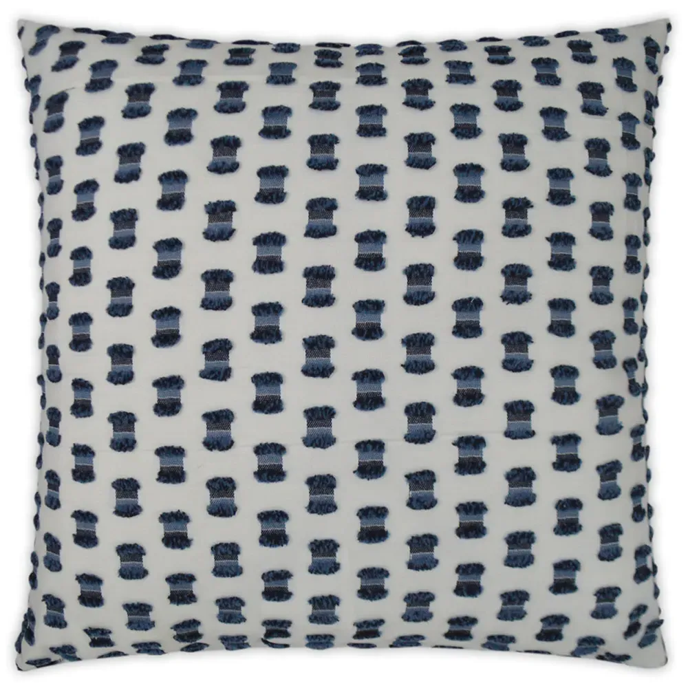 Vivian Square Throw Pillow with Fringe - Blue, Polyester