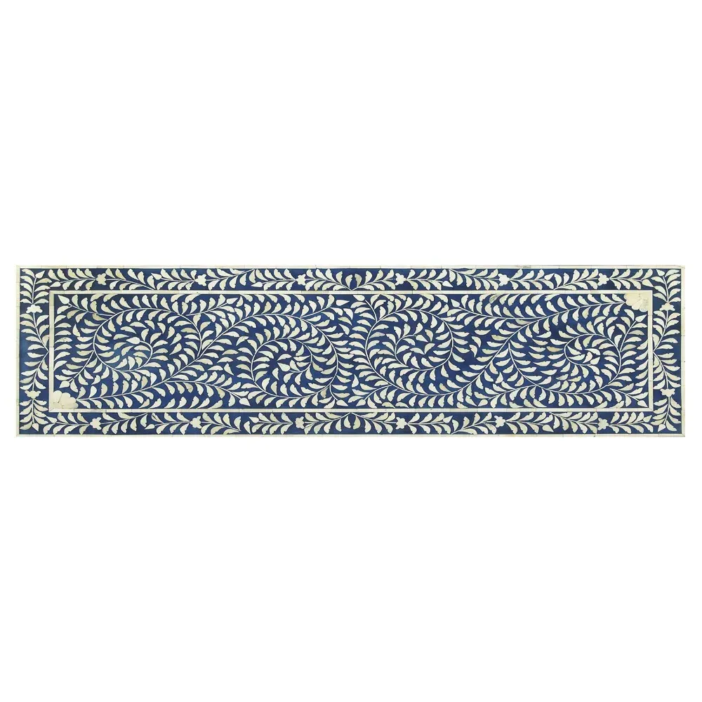 Vivianna Bone Inlay Bench - Blue