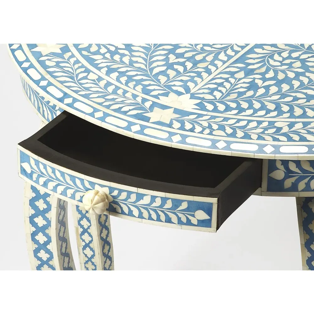 Vivianna Demilune Console Table - Blue