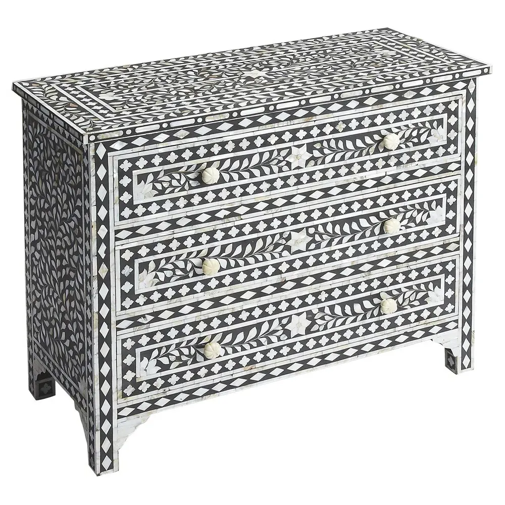 Vivianna Dresser with Mother of Pearl - Black, Mango Wood image