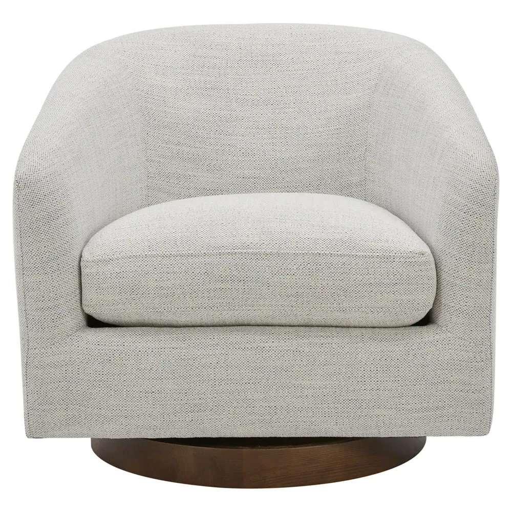 Vlatka Swivel Arm Chair - Off White, Wood image