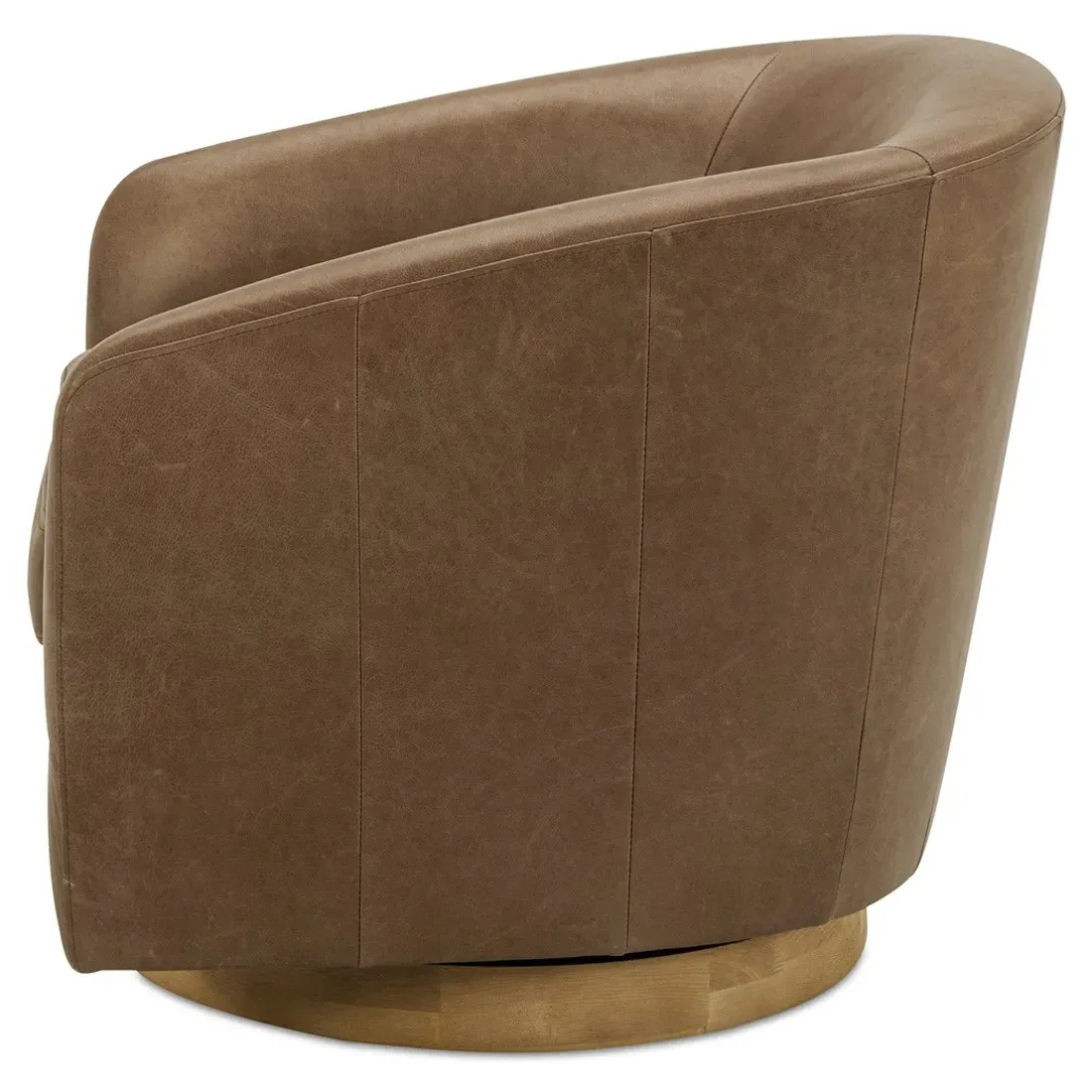 Vlatka Swivel Arm Chair - Tan, Leather