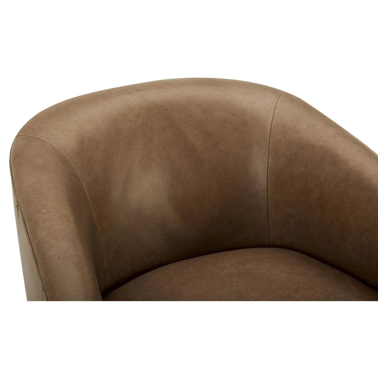 Vlatka Swivel Arm Chair - Tan, Leather