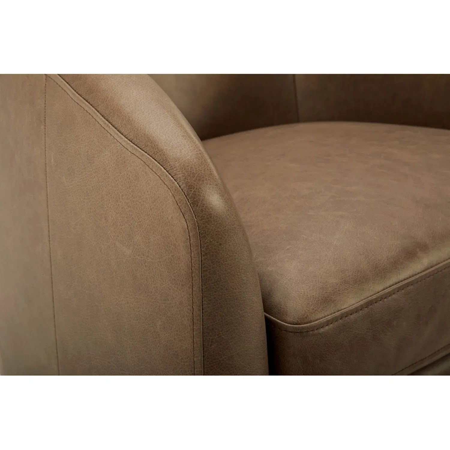 Vlatka Swivel Arm Chair - Tan, Leather