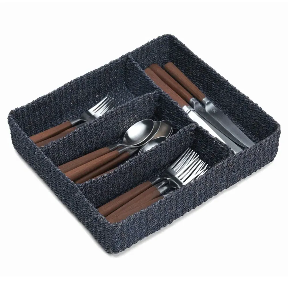 Voru Flatware Storage - Navy, Abaca