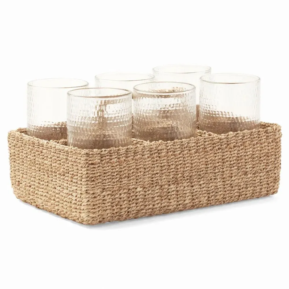 Voru Glassware Storage - Natural, Abaca