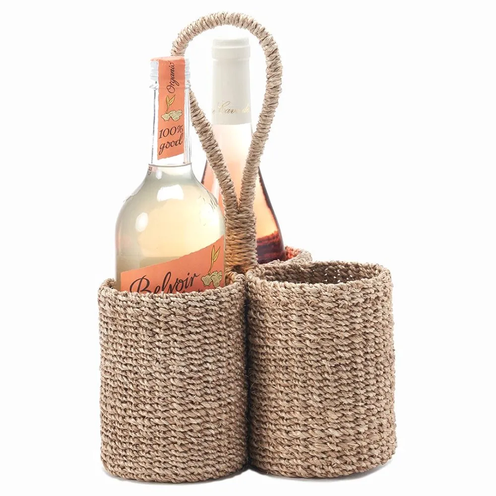 Voru Wine Bottle Holder - Natural, Abaca