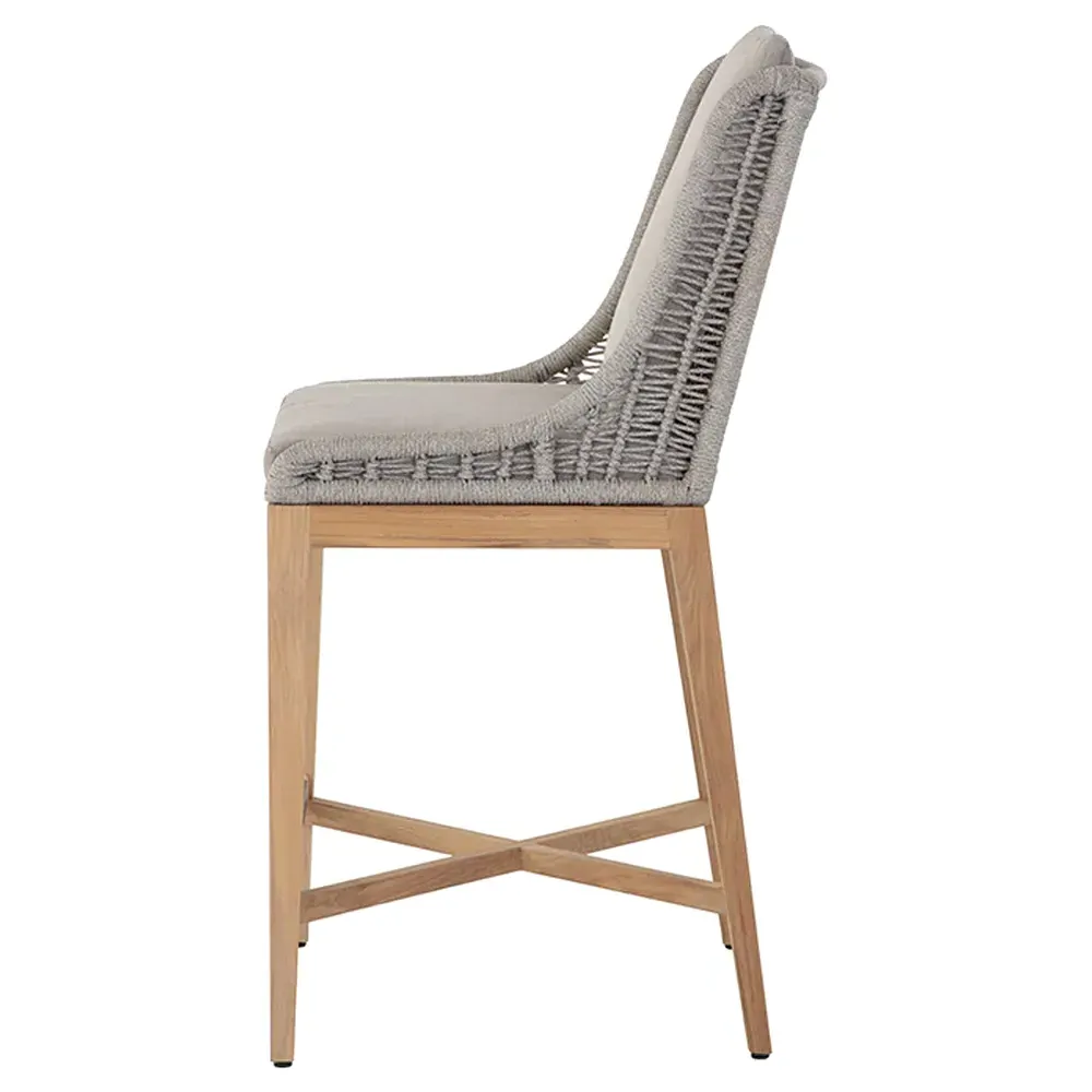 Wagner Woven Outdoor Counter Stool - Taupe, Teak