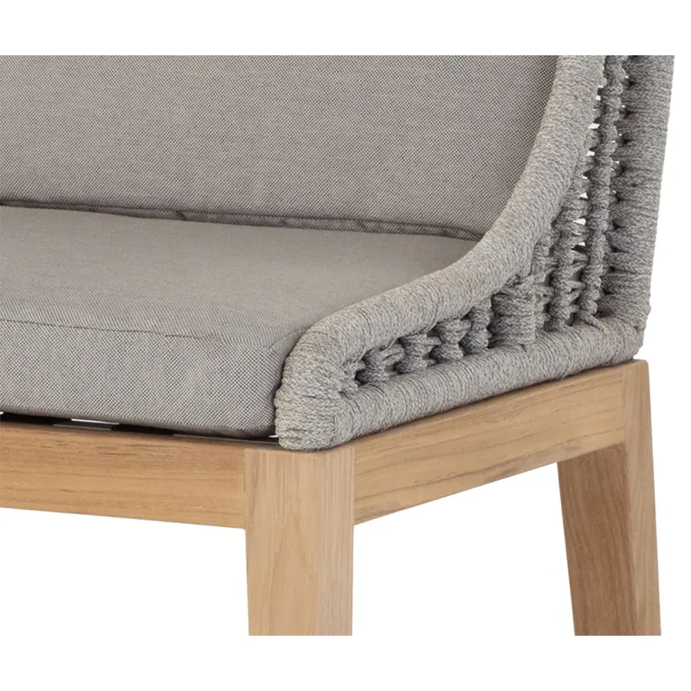 Wagner Woven Outdoor Counter Stool - Taupe, Teak